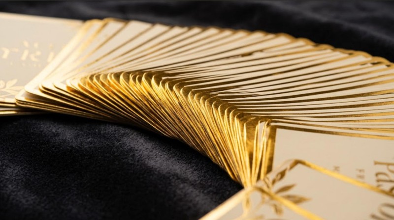 Premium custom affirmation cards featuring VNK's zero-shedding gold foil edge gilding.